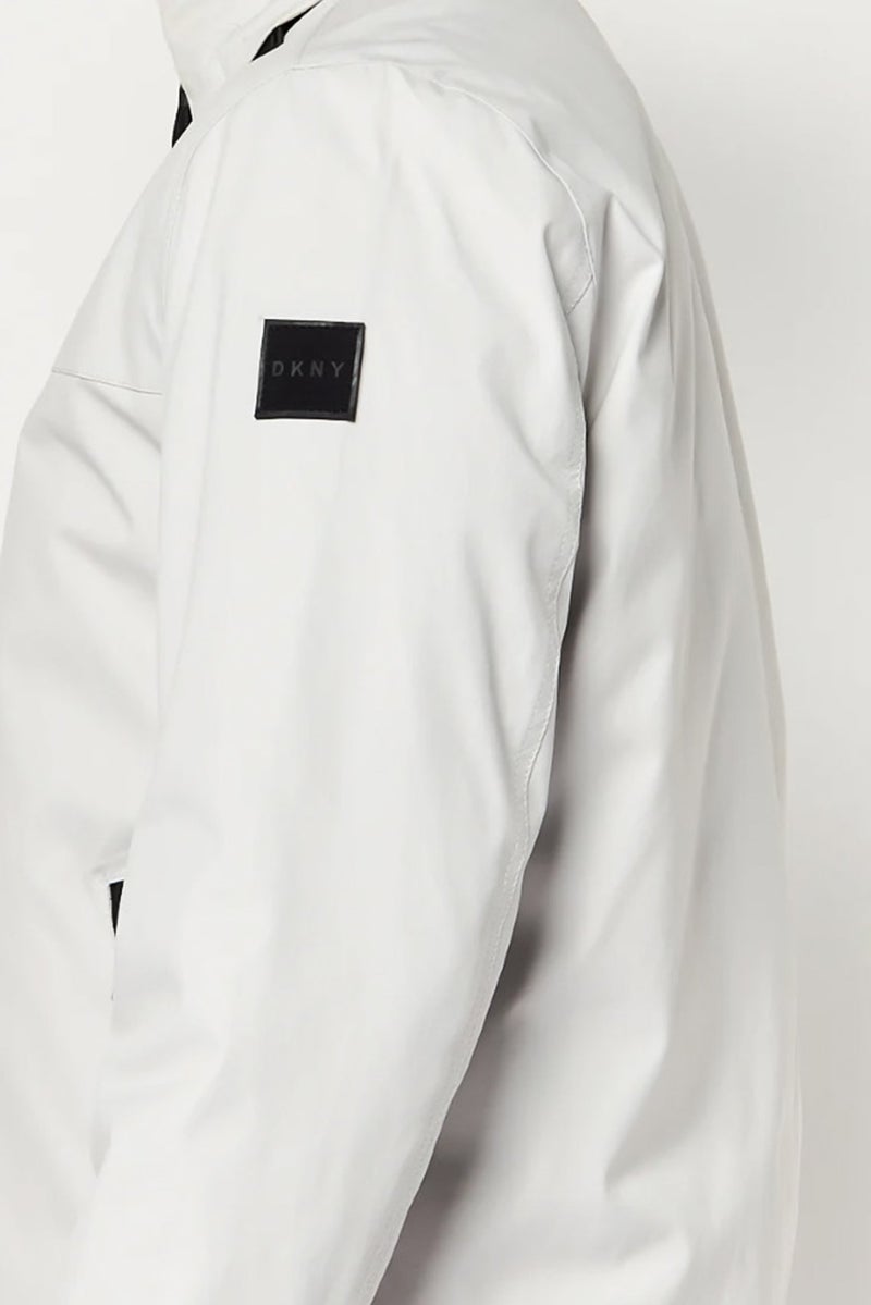 DKNY Men Solid Parka Jacket, Light Grey - Image 3